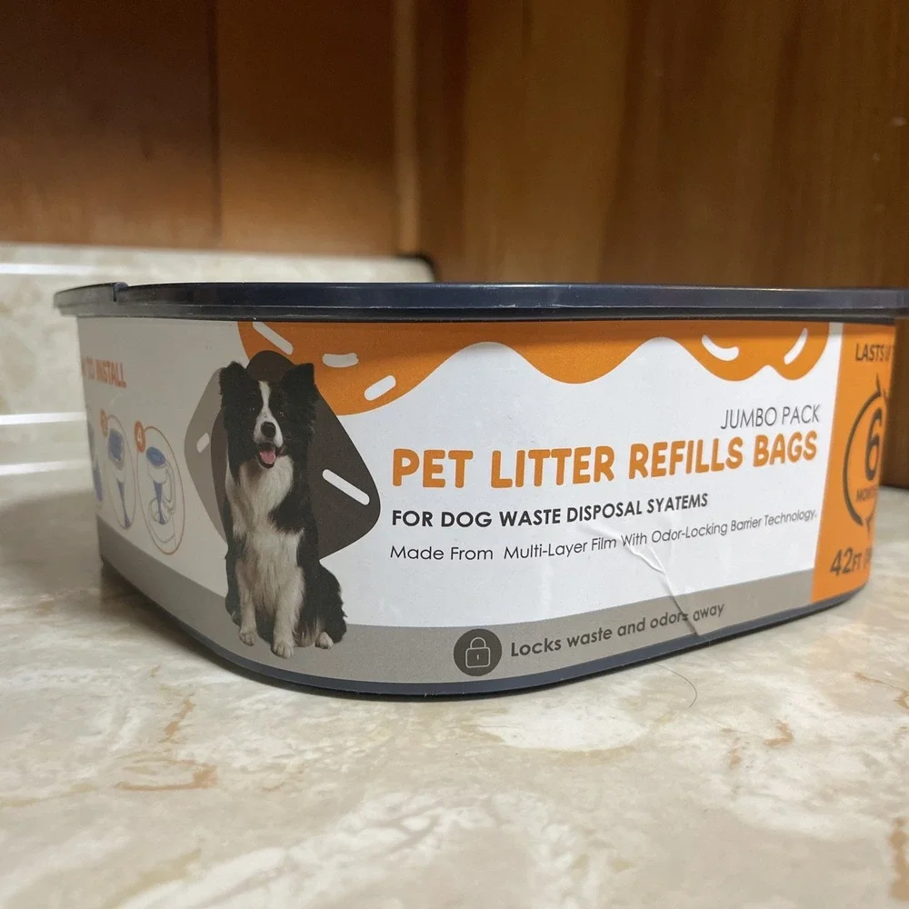 Pet Litter Refill Bags Dog Waste Disposal Systems Jumbo Pack 42Ft Lasts 6 Months
